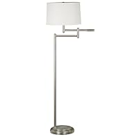 Kenroy Home 20941BS Theta Swing Arm Floor Lamp, Brushed Steel