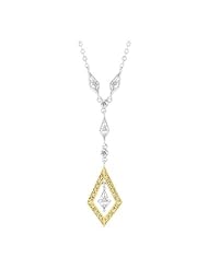Diamond-Shaped CZ Pendant Necklace