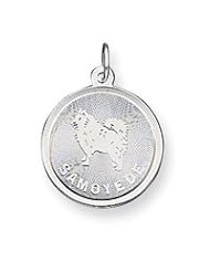 Sterling Silver Samoyede Disc Charm QC2702"