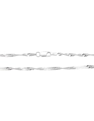 Sterling Silver 3 Millilmeter Singapore Chain Necklace