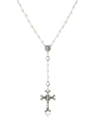 1928 Bridal Pearl Crystal Wedding Rosary with Certificate