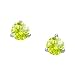 Martini-Style Platinum Stud Earrings with Greenish-Yellow Diamond