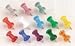  : Plastic Head Rainbow Color Push Pins, Steel 3/8