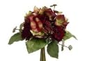 Allstate FBQ373-BU-GR 11.5 in. Rose-Hydrangea Bouquet Burgundy-Green- Pack of 6