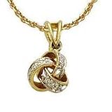 Diamond Love-Knot Pendant in 14K Yellow Gold