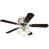 Westinghouse 7861500 Contempra Trio Three-Light 42-Inch Five-Blade Ceiling Fan, Brushed Nickel with Frosted Glass Shades