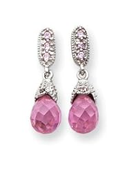 Sterling Silver Pink CZ Earrings QE2966"