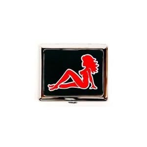 Outer Rebel Fashion Flasks and Smoking Accessories- Red Mudflap Girl Stainless Steel Cigarette ID...