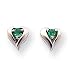 14k White Gold Emerald Birthstone Heart Earrings XBE220