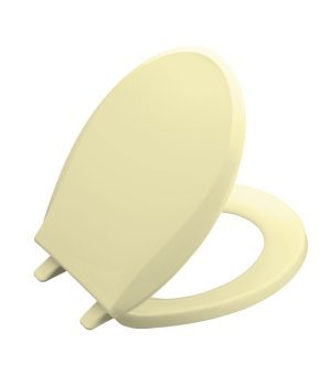 KOHLER K-4689-Y2 Cachet Round, Closed-Front Plastic Toilet Seat, Sunlight