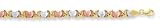 14K Tri-Color Gold Hearts and Kisses Bracelet - 7.25