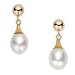 14k Yellow Gold Drop Shape Pearl Earring