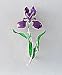 Jewelry : Silver plated and vitreous hand enameled iris pin or brooch