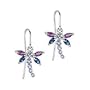 10kt. White Gold, Tanzanite, Amethyst & Iolite Dragonfly Earrings