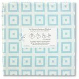 SwaddleDesigns Swaddle Designs Blue Mod Square Design Swaddling Blanket