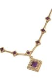 9ct Amethyst & Diamond Necklace