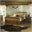 Somerton Craftsman Wood Sleigh Bed 3 Piece Bedroom Set in Blonde Finish