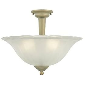 Thomas Lighting SL8697-60 Haley - Three Light Semi-Flush Mount, Chardonnay Finish with Etched Sculpted Glass