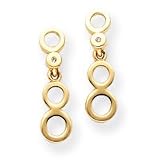 14k Diamond Drop Circle Earrings