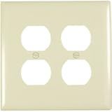 Pass & Seymour #TPJ82ICC10 Ivory 2G Double DPLX Plate