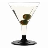 Disposable Martini Glasses Black 5.3oz / 150ml / 15cl - Sleeve of 12 | Plastic Martini Glasses, Disposable Plastic Cocktail Glasses
