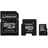 Kingston 16 GB Class 10 MicroSD Flash Card with 2 Adapters (Mini and SD) SDC10/16GB-2ADP