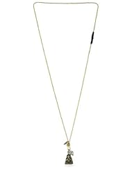 M.Cohen Hand made Designs Beaded Chain with Antique Brass Tai Pendant Necklace