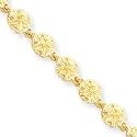 14k Diamond-Cut Seashell Bracelet - 7 Inch - Lobster Claw