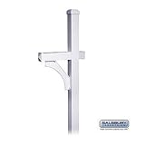 Deluxe Post - 1 Sided - In-Ground Mounted - for Roadside Mailbox - Silver