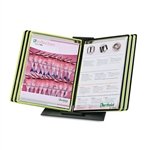 Tarifold, Inc. DBL291 - Desk Stand, 10 Pockets, Black/Green