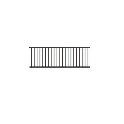 Wrought Iron Deck Fence Railing 5 ft High x 8 ft Long. 3 Rail, Powder Coated Tubular Steel