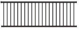 Wrought Iron Deck & Fence Railing - 4 ft High x 8 ft Long. Powder Coated Tubular Steel