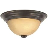 Dolan Designs 5381-20 1 Light Flushmount, Antique Bronze Finish Savannah Glass