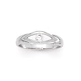 Solid 14K White Gold Hollow Circle Cubic Zirconia Toe Ring