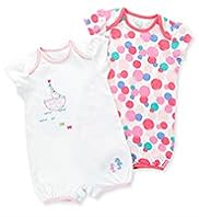 2 Pack Pure Cotton Boat & Spotted All-in-Ones