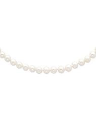 14k Yellow Gold 16in 9-9.5mm White Freshwater Cultured Pearl Necklace.