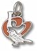 Baltimore Orioles Solid Sterling Silver ''I Heart'' Bird 1/2'' Enamel Pendant