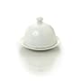 WHITE PORCELAIN BUTTER DISH WITH COVER