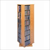 Leslie Dame Enterprises CD640 - Spinning Hand-Crafted CD Tower - Oak