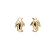 14K Yellow Gold Penguine Earrings Ear Jewelry 8mm New