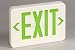 Exit Sign Green Led Universal Battery Backup White Housing