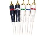 Steren Python - Video / audio cable - component video / audio - RCA (M) - RCA (M) - 50 ft - double shielded - ( RG-59 ) - satin ivory