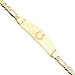 14K Indianapolis Colts Large Polished Logo Id Bracelet w/Figaro Link