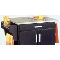 Home Styles Black Cuisine Cart with Stainless Steel Top 9001-0042 by Home Styles