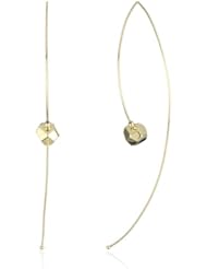 Mizuki 14k Marquis Hoop with Large Gold Faceted Tip Earrings