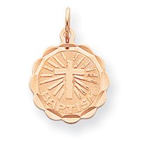 14k Rose-Gold baptism Charm - Measures 16x16mm