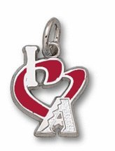 Arizona Diamondbacks 1/2 I Heart A Enamel Charm - Sterling Silver Jewelry