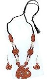 Handcrafted Jewelry Necklace and Earing In Terracota Handcrafted Unique Gift For Her (mnklcs011)