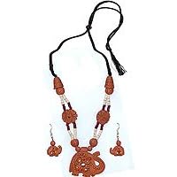 Indian Jewelry Sets - Necklace and Earring In Terracota Handcrafted Unique Gift For Her (mnklcs011)