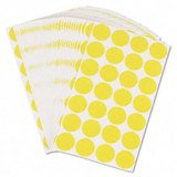 UNV40114 Permanent Round Self-Adhesive Labels, 3/4 Dia. Yellow, 1008/Pk